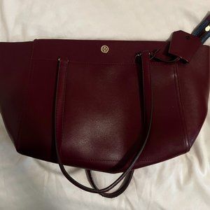 Red/Maroon large Tory Burch Tote, NWOT